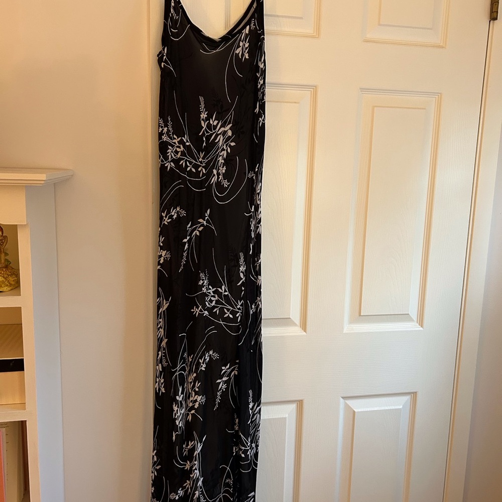 Elegant Black and White Floral Dress